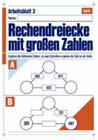 Vorschau - Arbeitsblätter - Rechendreiecke mit großen Zahlen Klasse 5 Gymnasium | Mathematik Sekundarstufe I | 10 Arbeitsblätter mit Lösungen als PDF - Seite 3