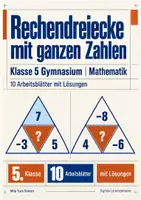 Vorschau - Arbeitsblätter - Rechendreiecke mit ganzen Zahlen Klasse 5 Gymnasium | Mathematik Sekundarstufe I | 10 Arbeitsblätter mit Lösungen als PDF - Deckblatt
