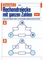 Vorschau - Arbeitsblätter - Rechendreiecke mit ganzen Zahlen Klasse 5 Gymnasium | Mathematik Sekundarstufe I | 10 Arbeitsblätter mit Lösungen als PDF - Seite 1