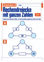 Vorschau - Arbeitsblätter - Rechendreiecke mit ganzen Zahlen Klasse 5 Gymnasium | Mathematik Sekundarstufe I | 10 Arbeitsblätter mit Lösungen als PDF - Seite 3