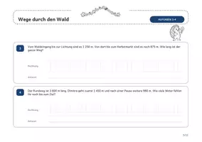 Vorschau - Arbeitsblätter - Sachaufgaben Klasse 4 Herbst – Miniheft mit 20 Textaufgaben und Lösungen - Seite 3