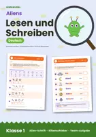 Vorschau - Arbeitsblätter - Aliens Lesen und Schreiben Klasse 1 | Arbeitsblätter Silben & Anlaute | mit Lösungen - Deckblatt