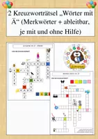 Vorschau - Arbeitsblätter - 2 Kreuzworträtsel-Wörter mit Ä (Merkwörter + ableitbar) - Deckblatt