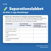förhandsvisning - đ§Ș Separationslabbet â sĂ„ delar vi upp blandningar (Ă„rskurs 7) - försĂ€ttsblad