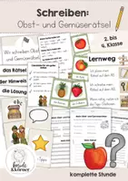 Vorschau - Stundenentwürfe - Obst und Gemüse - Deutsch 3. Klasse & Deutsch 2. Klasse | Rätsel schreiben | Schreibanlass - Deckblatt