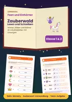Vorschau - Arbeitsblätter - Einhorn Lesen und Schreiben Klasse 1 und 2 | Feen Arbeitsblätter Silben | mit Lösungen - Deckblatt