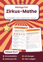 Vorschau - Arbeitsblätter - Zirkus Mathe Sachaufgaben Klasse 2 und 3 | Arbeitsblätter Textaufgaben | mit Lösungen - Deckblatt