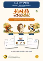 Vorschau - Arbeitsblätter - Sachaufgaben Klasse 4 Herbst – Miniheft mit 20 Textaufgaben und Lösungen - Deckblatt