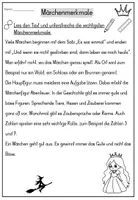 Vorschau - Arbeitsblätter - Märchen Merkmale 3fach differenziert - Seite 1