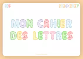 Aperçu - Feuilles d'exercices - Mon cahier des lettres, lettres droites - MS - Page 1