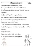 Vorschau - Arbeitsblätter - alte Märchen-Wörter - Deckblatt