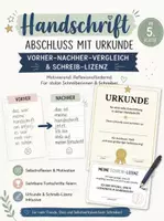Vorschau - Stundenentwürfe - Handschrift-Abschluss mit Urkunde: Vorher-Nachher-Vergleich & Schreib-Lizenz - Deckblatt