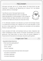 Vorschau - Arbeitsblätter - Sachtexte Halloween Klasse 3/4 – Leseverständnis Grundschule | Arbeitsblätter mit Lösungen - Seite 2