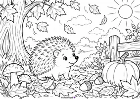 Vorschau - Mal- und Bastelvorlagen - Igel Ausmalbilder (2 Schwierigkeitsstufen) - Seite 2