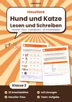 Vorschau - Arbeitsblätter - Haustiere Deutsch Klasse 2 | Arbeitsblätter Hund und Katze | mit Lösungen - Deckblatt