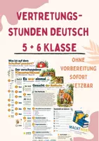 Vorschau - Stundenentwürfe - Vertretungsstunden Deutsch 5 + 6 Klasse (Steckbrief, Unfallbericht, Texte schreiben, kreatives Schreiben) - Deckblatt