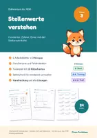 Vorschau - Arbeitsblätter - Stellenwerttafel Zahlenraum 1000: Hunderter, Zehner, Einer – Klasse 3, differenziert mit Lösungen - Deckblatt