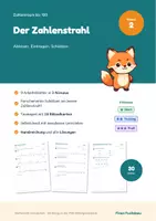 Vorschau - Arbeitsblätter - Zahlenstrahl bis 100 – ablesen, eintragen, schätzen: Klasse 2, differenziert in 3 Niveaus mit Lösungen - Deckblatt
