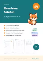 Vorschau - Arbeitsblätter - Einmaleins ableiten Klasse 2/3 – 3er, 4er, 6er bis 9er-Reihe: differenziert in 3 Niveaus mit Lösungen - Deckblatt