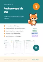 Vorschau - Arbeitsblätter - Rechenstrategien Plus und Minus bis 100 – Klasse 2: schrittweise, Hilfsaufgabe, Ergänzen, mit Lösungen - Deckblatt