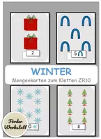 Vorschau - Arbeitsblätter - Klettaufgaben: Differenzierte Mengenkarten ZR10 - WINTER/WEIHNACHTEN - TEACCH - Deckblatt