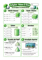 Vorschau - Arbeitsblätter - Spickzettel Mathematik Volumen und Körper - Sek I Klasse 6-8 - Seite 1