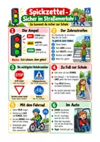 Vorschau - Arbeitsblätter - Spickzettel Sachunterricht Sicher im Straßenverkehr - Grundschule Klasse 1-4 - Deckblatt