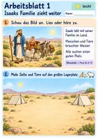 Vorschau - Arbeitsblätter - Isaak findet Frieden am Brunnen | Religion Klasse 1 Arbeitsblätter | Evangelische Religionslehre | 10 Arbeitsblätter als PDF - Seite 1