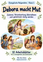 Vorschau - Arbeitsblätter - Debora macht Mut | Religion Klasse 1 Arbeitsblätter | Evangelische Religionslehre | 10 Arbeitsblätter als PDF - Deckblatt