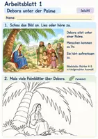 Vorschau - Arbeitsblätter - Debora macht Mut | Religion Klasse 1 Arbeitsblätter | Evangelische Religionslehre | 10 Arbeitsblätter als PDF - Seite 1