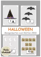 Vorschau - Arbeitsblätter - Klettaufgaben: Differenzierte Mengenkarten ZR10 - Halloween - TEACCH - Deckblatt