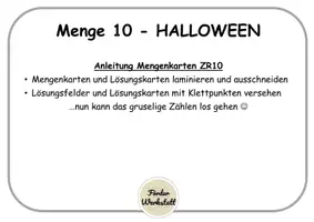 Vorschau - Arbeitsblätter - Klettaufgaben: Differenzierte Mengenkarten ZR10 - Halloween - TEACCH - Seite 1