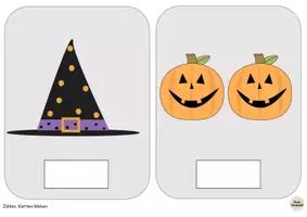 Vorschau - Arbeitsblätter - Klettaufgaben: Differenzierte Mengenkarten ZR10 - Halloween - TEACCH - Seite 2