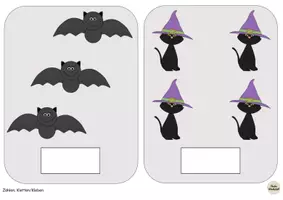 Vorschau - Arbeitsblätter - Klettaufgaben: Differenzierte Mengenkarten ZR10 - Halloween - TEACCH - Seite 3