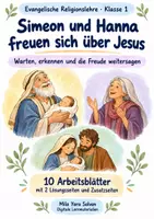 Vorschau - Arbeitsblätter - Simeon und Hanna freuen sich über Jesus | Religion Klasse 1 Arbeitsblätter | Evangelische Religionslehre | 10 Arbeitsblätter als PDF - Deckblatt