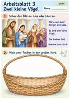 Vorschau - Arbeitsblätter - Simeon und Hanna freuen sich über Jesus | Religion Klasse 1 Arbeitsblätter | Evangelische Religionslehre | 10 Arbeitsblätter als PDF - Seite 3
