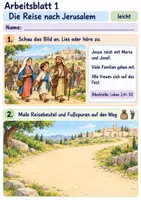 Vorschau - Arbeitsblätter - Der zwölfjährige Jesus im Tempel | Religion Klasse 1 Arbeitsblätter | Evangelische Religionslehre | 10 Arbeitsblätter als PDF - Seite 1