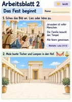 Vorschau - Arbeitsblätter - Der zwölfjährige Jesus im Tempel | Religion Klasse 1 Arbeitsblätter | Evangelische Religionslehre | 10 Arbeitsblätter als PDF - Seite 2