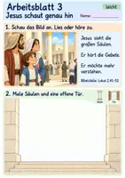 Vorschau - Arbeitsblätter - Der zwölfjährige Jesus im Tempel | Religion Klasse 1 Arbeitsblätter | Evangelische Religionslehre | 10 Arbeitsblätter als PDF - Seite 3