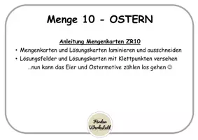 Vorschau - Arbeitsblätter - Materialpaket Ostern: Erstes Suchsel ZR10 - Menge einkreisen + Mengenkarten ZR10 Klettaufgaben - Seite 2