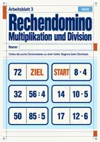 Vorschau - Arbeitsblätter - Rechendomino Multiplikation und Division Klasse 5 Gymnasium | Mathematik Sekundarstufe I | 10 Arbeitsblätter mit Lösungen als PDF - Seite 3