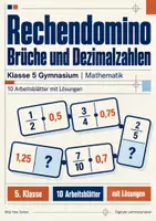 Vorschau - Arbeitsblätter - Rechendomino Brüche und Dezimalzahlen Klasse 5 Gymnasium | Mathematik Sekundarstufe I | 10 Arbeitsblätter mit Lösungen als PDF - Deckblatt