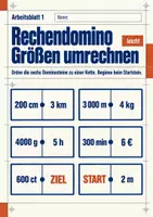 Vorschau - Arbeitsblätter - Rechendomino Größen umrechnen Klasse 5 Gymnasium | Mathematik Sekundarstufe I | 10 Arbeitsblätter mit Lösungen als PDF - Seite 1