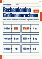 Vorschau - Arbeitsblätter - Rechendomino Größen umrechnen Klasse 5 Gymnasium | Mathematik Sekundarstufe I | 10 Arbeitsblätter mit Lösungen als PDF - Seite 3