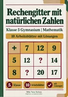Vorschau - Arbeitsblätter - Rechengitter mit natürlichen Zahlen Klasse 5 Gymnasium | Mathematik Sekundarstufe I | 10 Arbeitsblätter mit Lösungen als PDF - Deckblatt