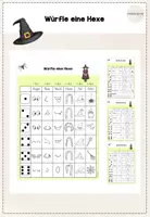 Vorschau - Mal- und Bastelvorlagen - Würfle eine Hexe - Deckblatt