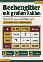 Vorschau - Arbeitsblätter - Rechengitter mit großen Zahlen Klasse 5 Gymnasium | Mathematik Sekundarstufe I | 10 Arbeitsblätter mit Lösungen als PDF - Deckblatt