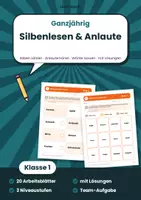Vorschau - Arbeitsblätter - Silben lesen und Anlaute Klasse 1 | Arbeitsblätter Leseanfang | 3 Niveaus mit Lösungen - Deckblatt