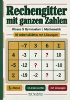 Vorschau - Arbeitsblätter - Rechengitter mit ganzen Zahlen Klasse 5 Gymnasium | Mathematik Sekundarstufe I | 10 Arbeitsblätter mit Lösungen als PDF - Deckblatt