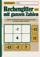 Vorschau - Arbeitsblätter - Rechengitter mit ganzen Zahlen Klasse 5 Gymnasium | Mathematik Sekundarstufe I | 10 Arbeitsblätter mit Lösungen als PDF - Seite 1